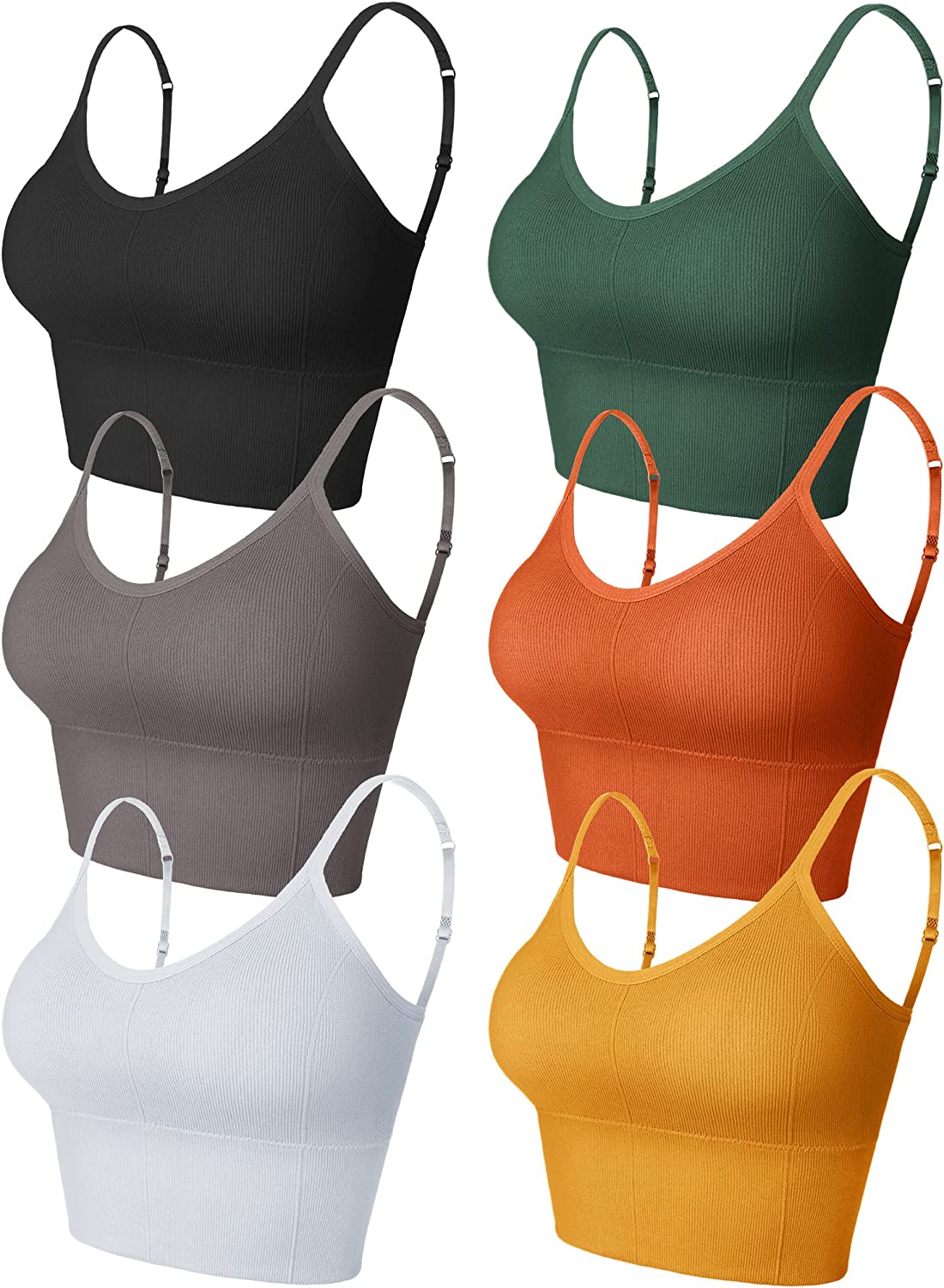 PIKADINGNIS 6 Pieces Sleep Bra Bralettes for Women with Support Crop