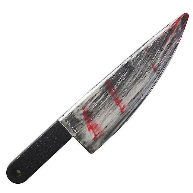 Cuchillo de sangre para Halloween, cuchillo afilado con sangre, Festival fantasma, juguete de plástico, cuchillo de cocina de simulación, accesorios complicados, cuchillo curvo