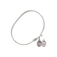 thumbnail image 2 of 6 1/4 inch Oval Eye Hook Bangle Bracelet w/ St. Christopher/Nat'l Guard in Sterling Silver, 2 of 3