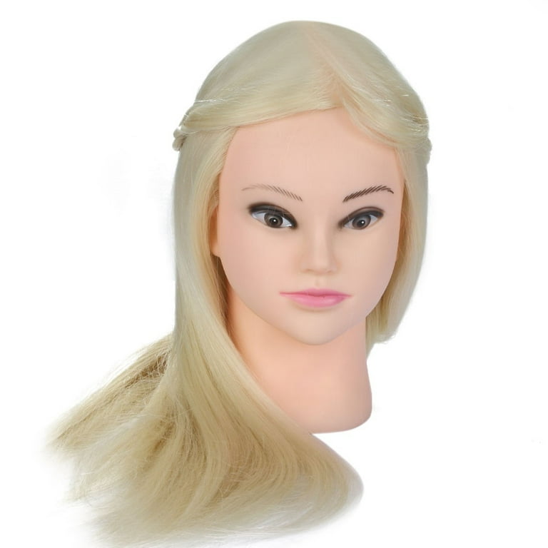 Beauty Star 23.5 Mannequin Head with 80% Real Human Hair, Manikin