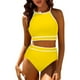 thumbnail image 2 of Traje de Baño de 2 Piezas para las Mujeres Hawaiana Estampado Tropical Cami Bra con Volantes, Juegos de Baño de Ropa de Playa para la Piscina Y el Mar, 2 of 7