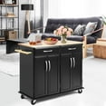 thumbnail image 3 of Giantex Kitchen Island Cart, Rolling Trolley Cart Utility Cabinet w/Large Storage & Smooth Lockable Wheels, 3 of 9