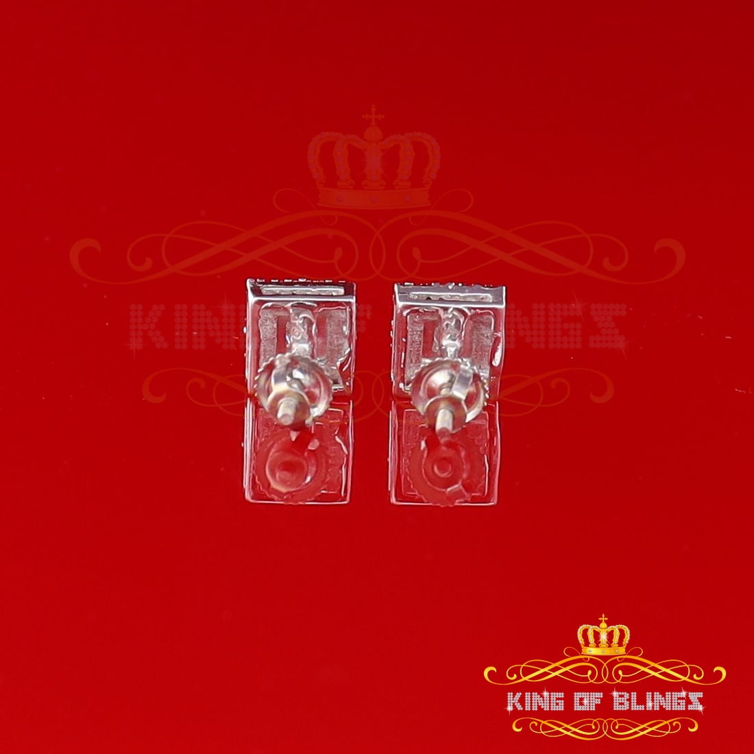 King of Bling's Aretes Para Hombre 925 White Silver 0.25ct Diamond Women's/ Men's Stud Earrings