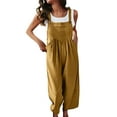thumbnail image 2 of Rompers for Women 2025 Strap Solid Playsuit Button Long for Summer, 2 of 8
