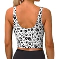 thumbnail image 4 of Goofa Black Footprints Printed Sports Bras for Women, High Impact Running Bra Workout Crop Tank Tops Longline Sports Bra Push up-Large, 4 of 9