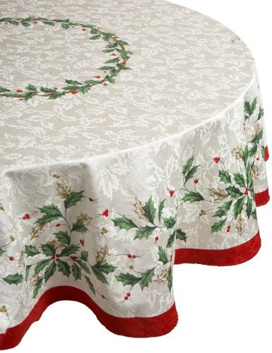 Lenox Holiday Ivory Round Tablecloth 70" 