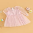 thumbnail image 3 of Kids Girl Mesh Dress Dot Print Long Sleeves Tulle Party A-Line Dress, 3 of 9