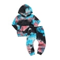 thumbnail image 2 of Seyurigaoka Children Clothes 2Pcs Set, Tie-dyed Printed Pattern Pullover and Pants, 2 of 7
