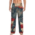 thumbnail image 2 of Lsque Vintage American Flag Elephant Print Men's Pajama Pants, Lounge Pant - Comfortable Home Wear,Elastic Waistband, Stylish Design-Large, 2 of 9