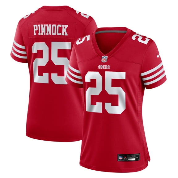 Women's Nike Jason Pinnock Scarlet San Francisco 49ers Team Game Jersey