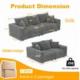 thumbnail image 3 of 82.7" Modular Sectional Sofa, 3-Seat Upholstered Sofa Cloud Couch, Deep Seat Convertible Sofa Lounge Chair with Soft Pillows for Living Room, Apartment, Office, Grey, 3 of 10