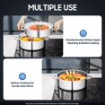 thumbnail image 4 of Miumaeov 5 Tier Stainless Steel Steamer, Multifunctional Steam Pot for Cooking with Glass Lid, Stackable Vegetable Dumpling Steamer  (11.02"-Silver), 4 of 9