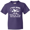 thumbnail image 3 of Inktastic I Was Born to Be Wild and Free with Wolf and Mountains Youth T-Shirt, 3 of 5