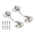 thumbnail image 1 of Unique Bargains 3 Inch Hook Eye Latch, 2 Pack Stainless Steel Privacy Hook and Eye Latch Gate Latch Lock, Silver Tone, 1 of 6