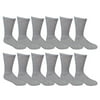 12 Pairs of Excell Boys Youth Value Pack Cotton Sports Athletic Childrens Socks (9-11, Gray)