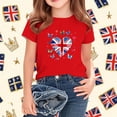 thumbnail image 4 of T-Shirt Graphique à Manches Courtes et Col Rond pour Enfants, Imprimé Drapeau Britannique, Mélange Doux de Polyester et Spandex, Haut Décontracté Respirant, Lavable en Machine, pour Garçons et Filles, 4 of 4