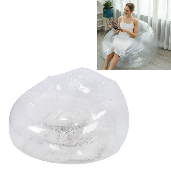 Inflatable Chair, Transparent PVC Blow Up Couch Chair Space Saving Comfortable Relaxing Inflatable Lounge Chair Portable Inflatable Furniture for Bedroom, Balcony, Pool, Travel