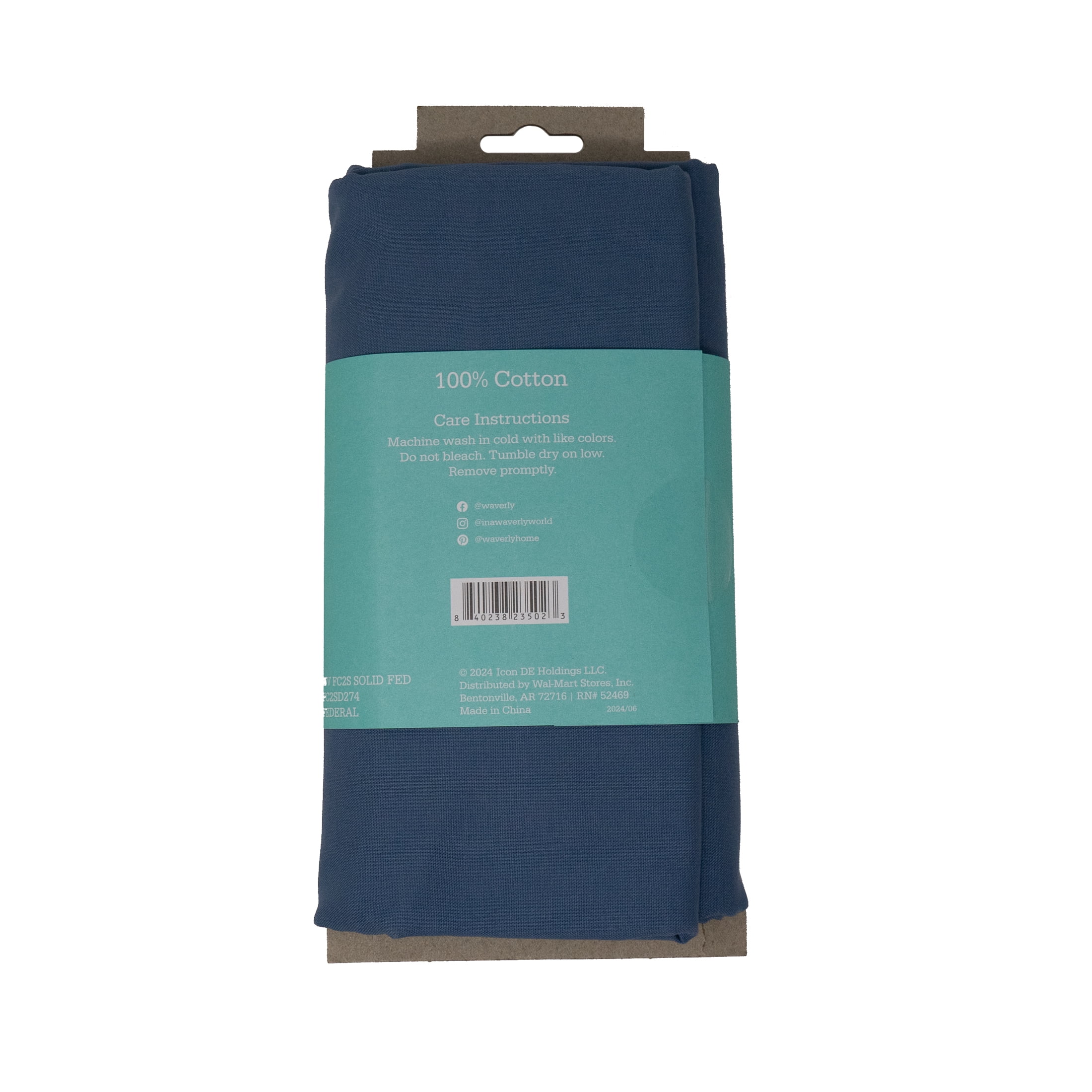 (2 pack) Waverly Inspirations 2 Yard Cut 100% Cotton Solids Fabric, Federal, 44" Wide for Quilting & Sewing