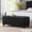 Black, variant on Upholstered tufted button storage bench ,Linen fabric entry bench with spindle wooden legs, Bed bench- Light Blue