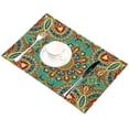 thumbnail image 2 of EREHome Ensemble de 2 Sets de Table Mandala Hippie, Tapis de Table Fleurs Colorées 12x18 Pouces, 2 of 5