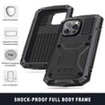 thumbnail image 5 of Allytech for iPhone 14 Pro Case with Built-in Tempered Glass Screen Protector, Metal Case with TPU Bumper Shockproof Anti-Drop Dustproof Kickstand Case for iPhone 14 Pro 6.1 inch 2022, Black, 5 of 8