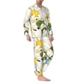 thumbnail image 2 of Naloa Bees Collecting Nectar Men’s Pajamas Set - Long Sleeve Button Down Sleep Shirt and Pajama Bottoms Sleepwear Set-Medium, 2 of 7