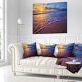 thumbnail image 2 of Designart Sunset over Blue Seashore - Seashore Photo Throw Pillow - 18x18, 2 of 4