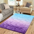 thumbnail image 3 of Lochas Fluffy Shag Area Rug Fuzzy Gradient Tie Dye Colorful Bedside Carpet Plush Rugs for Bedroom Living Room Nursery Baby Home Decor,4'x6',Blue/Purple, 3 of 8
