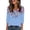Light Blue, variant on Women's Cute Print Graphic Tees 3/4 Sleeve Shirts, Round Neck Floral Blouse, Casual Plus Size Basic Tops Pullover for Women,Hot Pink,S