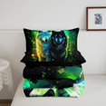 thumbnail image 5 of Manfei Wild Wolves Queen Comforter Set,Dark Moon Woodland Comforter Sets Queen,Green Black,Black Reversible,3 Pieces,1 Comforter and 2 Pillowcases, 5 of 7