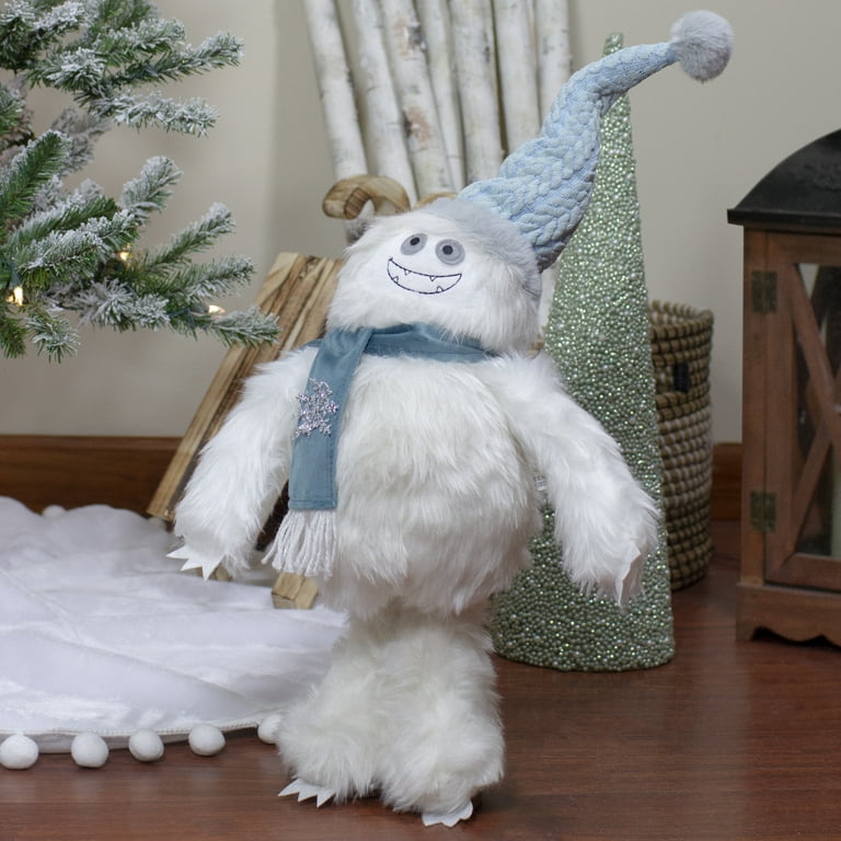 Northlight 23-Inch Plush White and Blue Standing Tabletop Yeti Christmas Figure