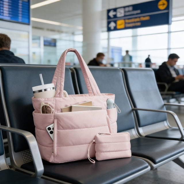 Klonfd Fashionable Quilted Tote With Multiple Compartments Short Distance Travel Luggage