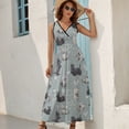 thumbnail image 5 of Westies & Scottie Dogs Dress Summer Street Style Bohemia Long Dresses Female Sleeveless Printed Maxi Dress, 5 of 9