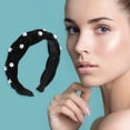 thumbnail image 2 of Unique Bargains 1 Pc Fashion Weave Faux Pearls Headbands for Women Black, 2 of 6
