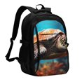 thumbnail image 1 of Disketp Realistic Turtle Mochila de Viaje Estampada para Laptop con Puerto de Carga USB, Mochila Impermeable para Computadora – Regalo para Hombres y Mujeres, 1 of 7