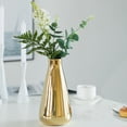 thumbnail image 2 of 10 H Decorative Ceramic Modern Centerpiece Table Flower Vase, Gold, 2 of 6