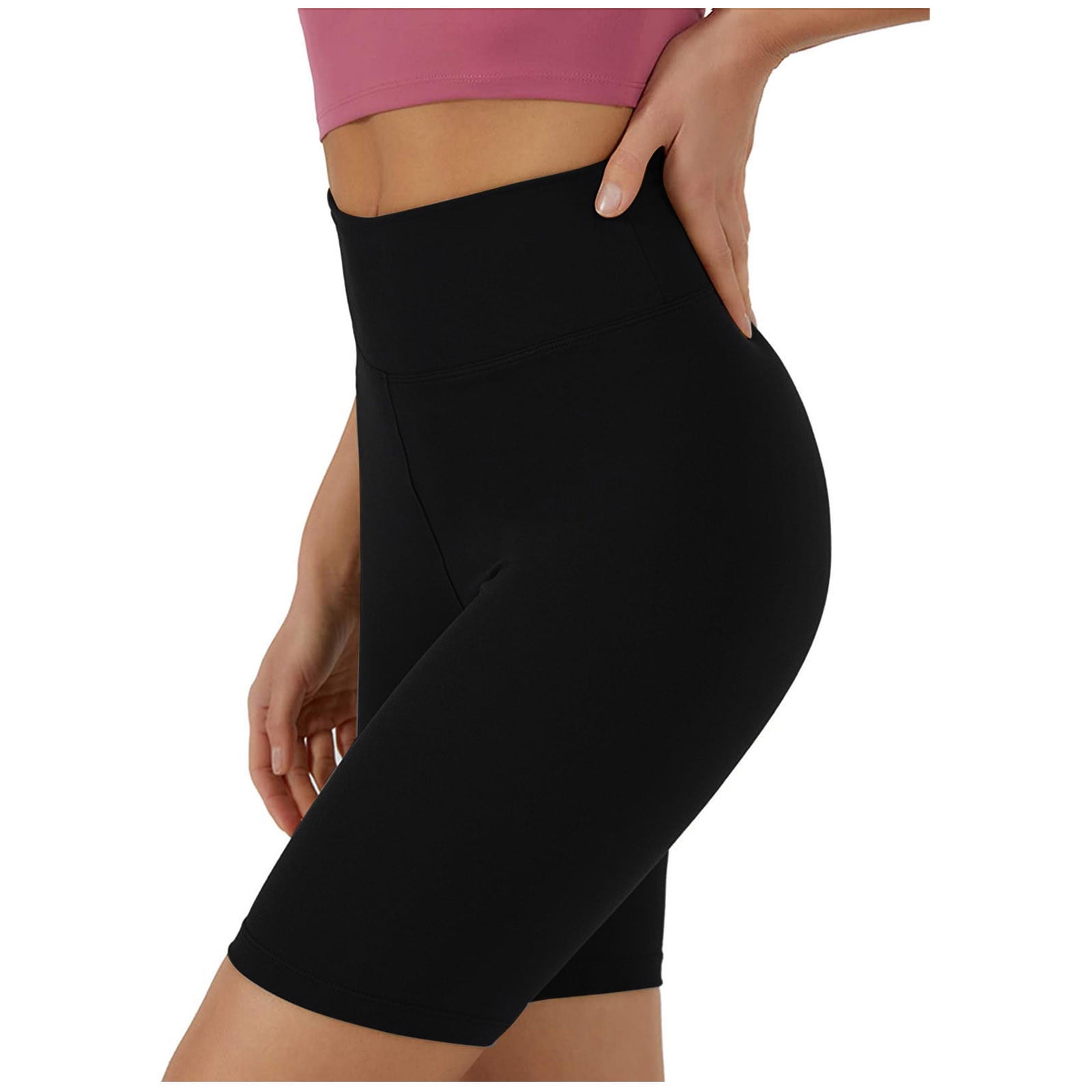 High Waisted Cotton Biker Shorts Amazon CRZ YOGA Women's Yoga High