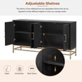 thumbnail image 6 of EUROCO 60" Modern Sideboard Storage Buffet Cabinet, Superior Storage Space Sideboard with 4 Hollow Designed Doors and 2 Adjustable Shelves for Living Room and Dining Room, Black, 6 of 9