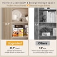 thumbnail image 6 of Hiphuta 84" Tall Double Wide 7-Tier Bookcase with 14 Cubes, Large Open Bookcase for Home Office and Living Room, Freestanding Display Book Shelves, Light Oak, 6 of 8