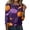 Purple #154, variant on Halloween Shirts for Women Plus Size Funny 3/4 Sleeve Pullover Spooky Pumpkin Cobweb Printed T Shirts Horror Crew Neck Tops Holiday Three Quarter Length Blouses, 2XL