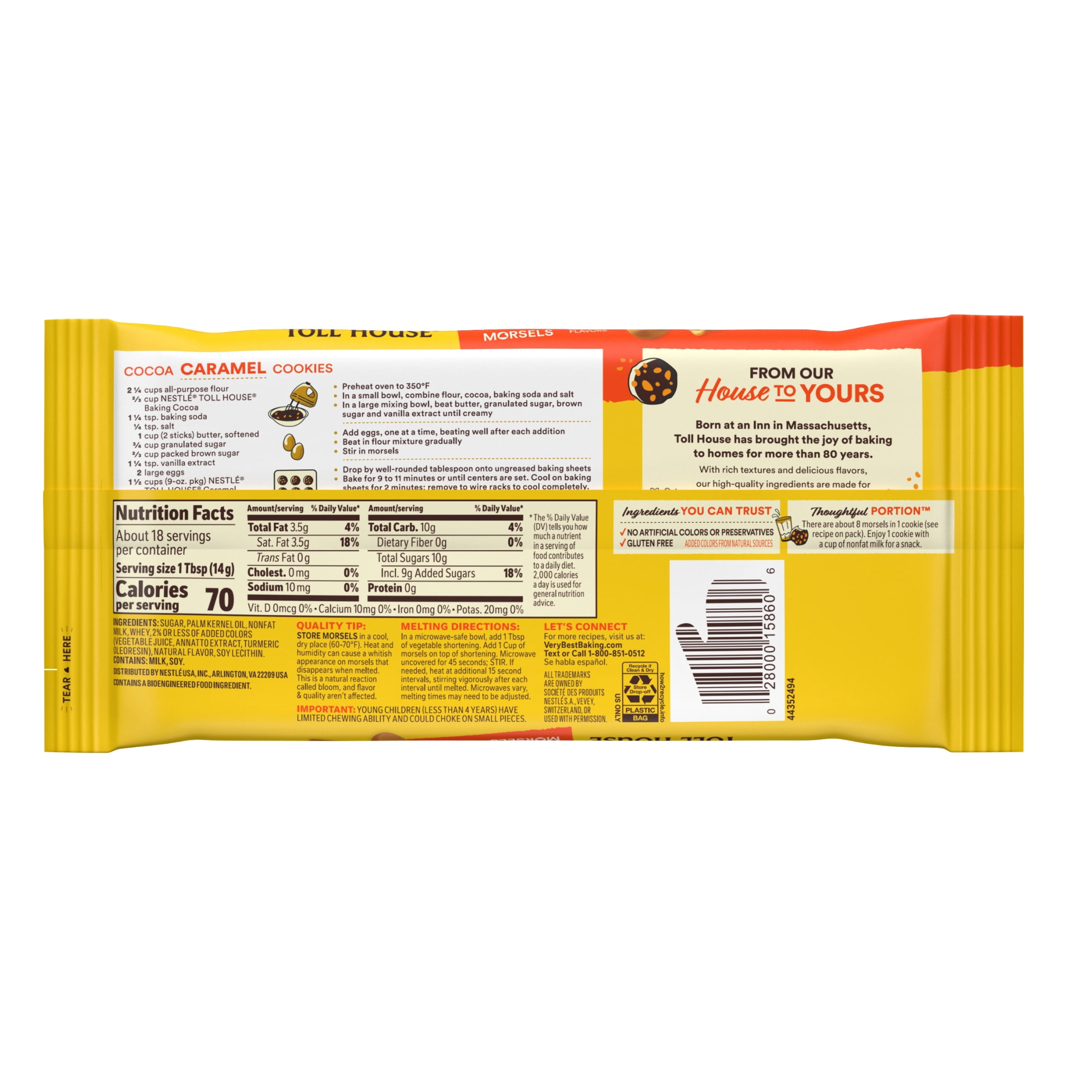 Nestle Toll House Caramel Flavored Morsels, Caramel Chips for Baking, Gluten Free 9 oz
