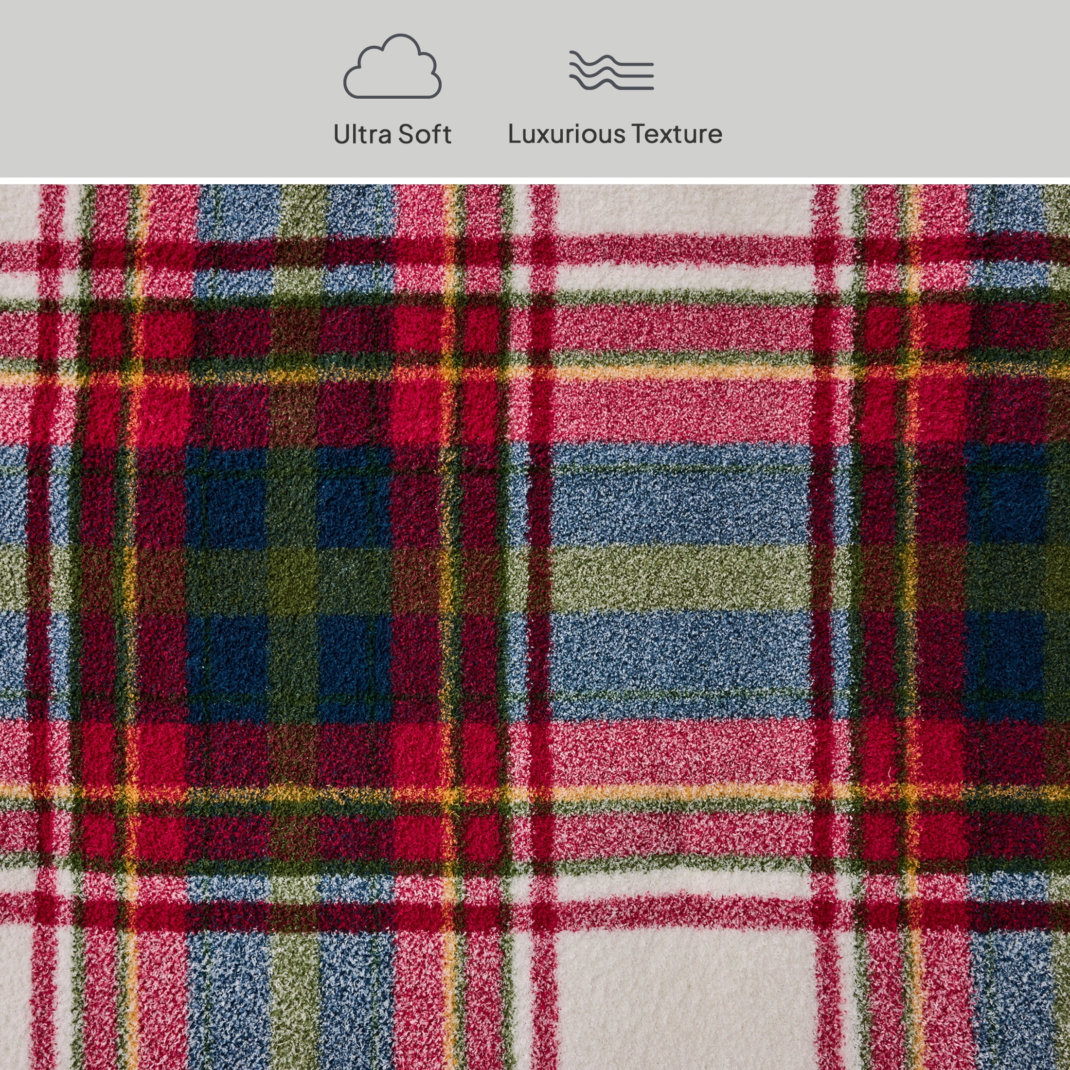 Better Homes & Gardens King 3-Piece Comforter Set, All-Season, Holiday Plaid Cozy Knit