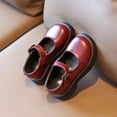 thumbnail image 6 of Viluyesy Girls Mary Jane Flats - Toddler Leather Dress Shoes - Soft Sole Princess Ballet Flats - Spring Summer Wedding Party Uniform Shoes Wine Size 2.5, 6 of 9