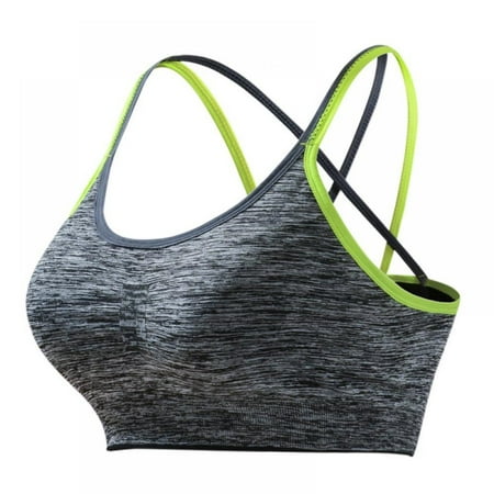 

Women Cross-Back No Steel Ring Removable Cup Yoga Sports Bra