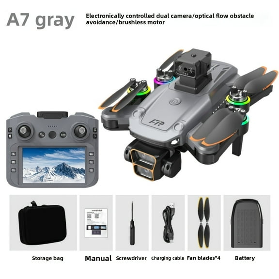 6K Brushless Dual-Camera Drone: 4.5" Screen Remote, Foldable FPV Quadcopter with Dual Batteries