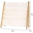 thumbnail image 3 of 3 Sprouts Recycled Fabric Kids Book Rack Storage Bookshelf Organizer in Cream for Ages 3+, 3 of 5