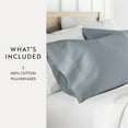 thumbnail image 3 of Blue 300TC Cotton Cooling Pillow Case Set, Standard/Queen, by Noble Linens, 3 of 8