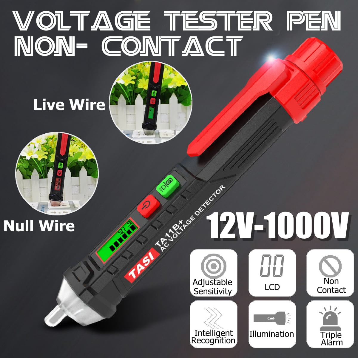 Voltage Tester Pen Electric AC DC Volt Alert Power Detector Sensor Stick 