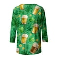 thumbnail image 5 of Ounisa Women 3/4 Sleeve St. Patrick's Day T-Shirts Crew Neck Spring Graphic Tee Tops, 5 of 5