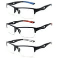 thumbnail image 3 of 3 Packs Sporty Half Frame Mens Reading Glasses 1.50, 3 of 3